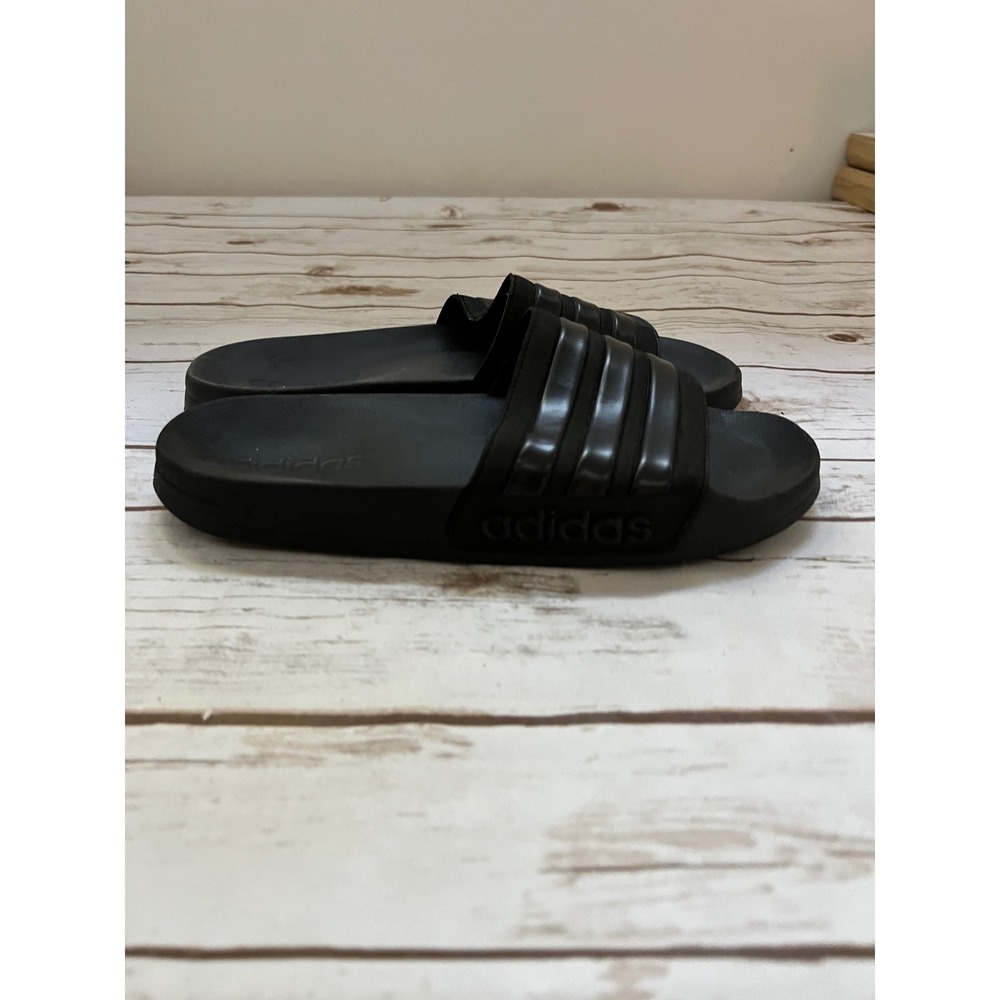 Adidas Adilette Comfort Slides Black 3-Stripe GZ3772 Women 9